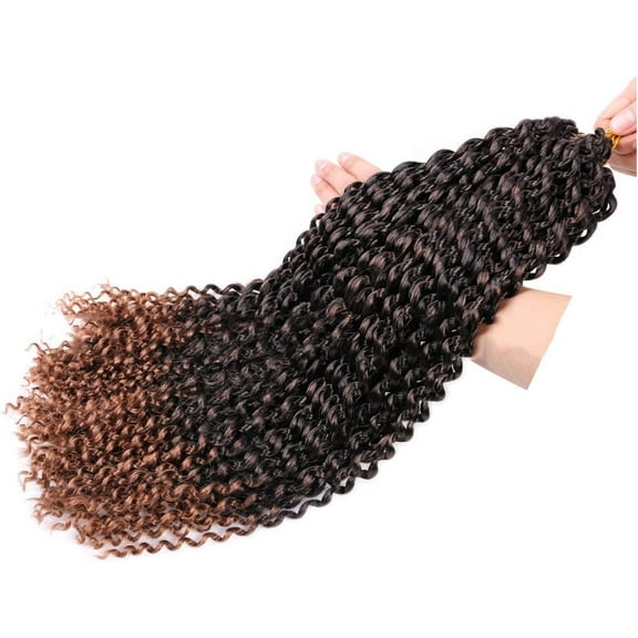 Aorsher Passion Twist Hair 3 Packs 18Inch Passion Twist Crochet Hair Water Wave Braiding Hair for Boho Braids, Butterfly Locs, Crochet Braids Dark Brown Mix Copper