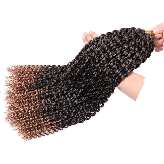 Aorsher Passion Twist Hair 3 Packs 18Inch Passion Twist Crochet Hair Water Wave Braiding Hair for Boho Braids, Butterfly Locs, Crochet Braids Dark Brown Mix Dark Blonde