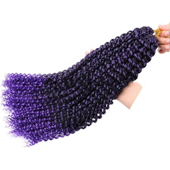 Aorsher Passion Twist Hair 3 Packs 18Inch Passion Twist Crochet Hair Water Wave Braiding Hair for Boho Braids, Butterfly Locs, Crochet Braids Ombre Purple