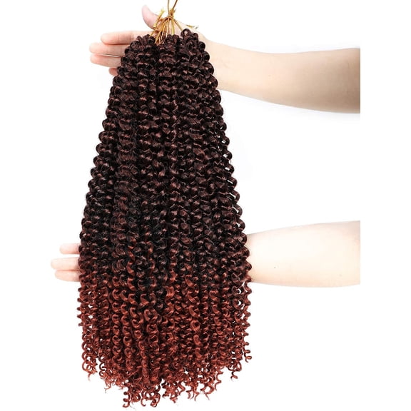 Passion Twist Hair Water Wave Hair Crochet Braids Bohemian Hair Extension USARed Brown