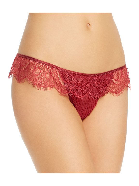 by Chantelle Womens Gloria Lace Tanga Thong, Wine,Small