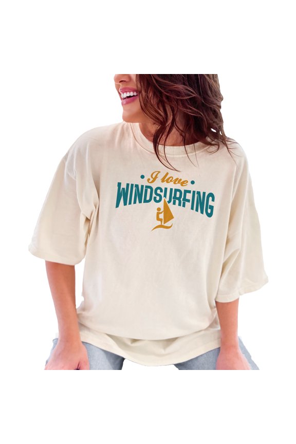 Passionate Enthusiast I Love Windsurfing, Ivory Comfort Colors T-Shirt, Large