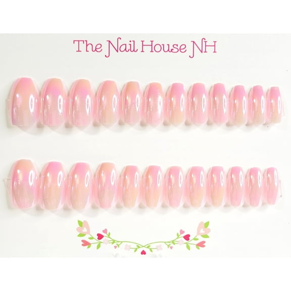Passionate Pink Chrome Ballerina Press-on Nails by The Nail House NH - 24 Pieces