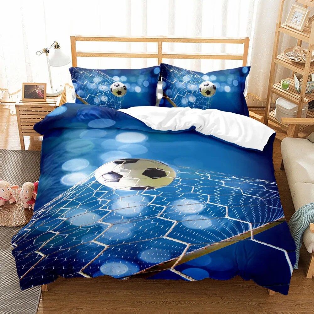 Passionate Soccer Ball Duvet Cover Set King Double Full Twin Single