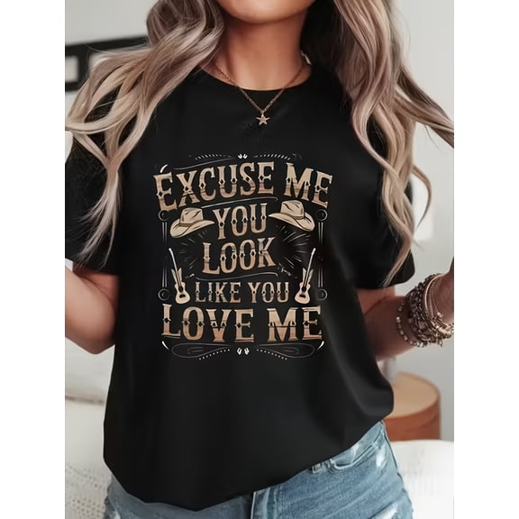 Passionate Sports Cute Modern Combination Design Loose Breathable Round Neck Short Sleeve T-Shirt for Women, Trendy Daily Leisure Versatile Multiple Occasions Top