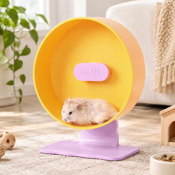Passionfruit Yellow 10.2inch Small Animal Exercise Wheel Quiet Running Spinner for Hamsters Gerbils Mice