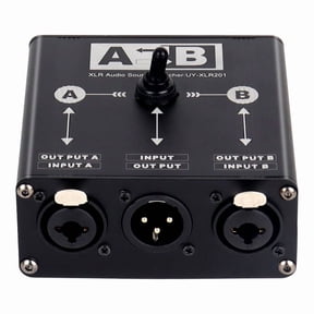 Passive 2 in 1 Out or 1 in 2 Out XLR Balanced Audio Source Switcher Box Manual for Microphone Sound Card Mixer