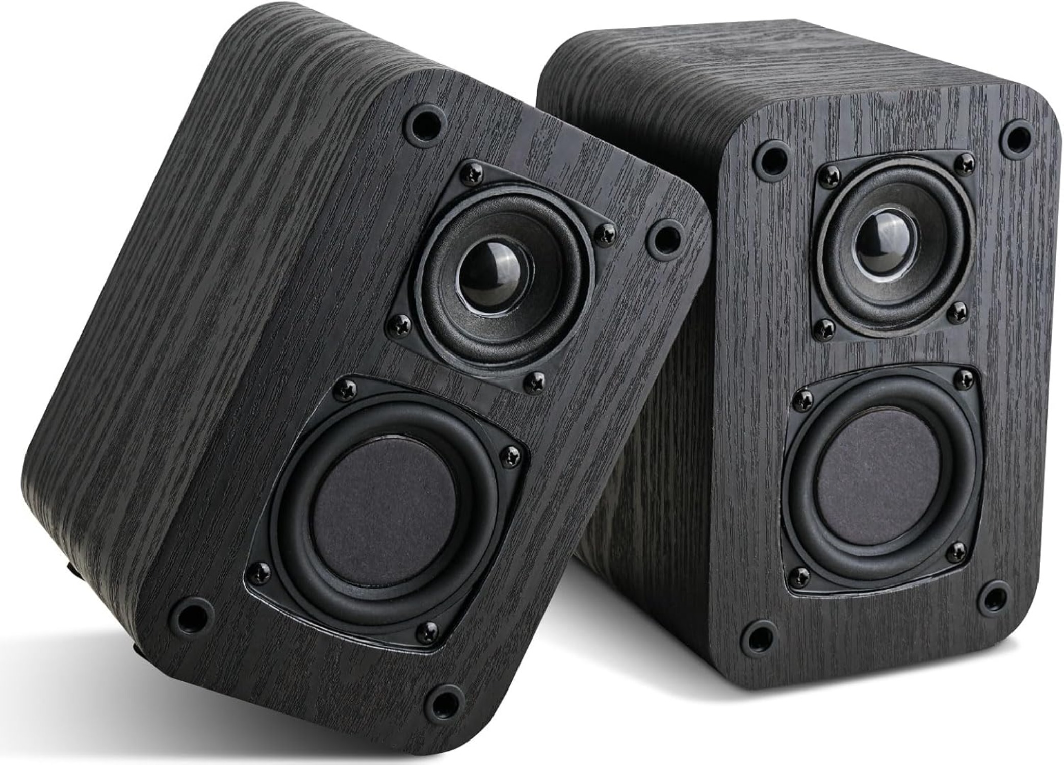 Passive Bookshelf Speakers for Home Theater Surround Sound, Home Desktop Stereo for Record Player/Computer/TV, Wall Mountable