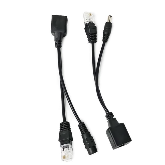 Passive Injectors and Splitter Set with DC5521 Connectors for Enhances Device Compatibility RJ45 Power Over Ethernet