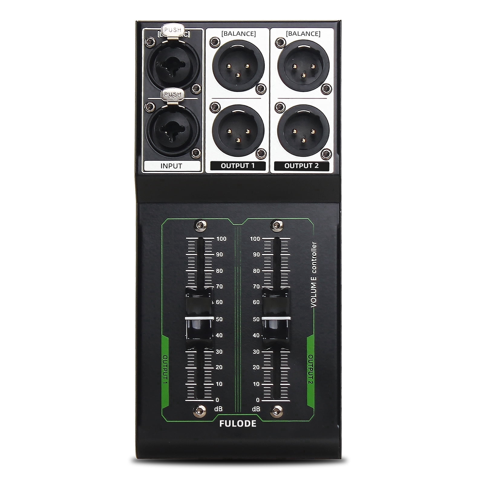 Passive Monitor Volume Controller, XLR 2 Input 2 Output Stereo Studio Controller, Plug and Play No Loss Volume Adjustment Controller for Studio Home Audio System