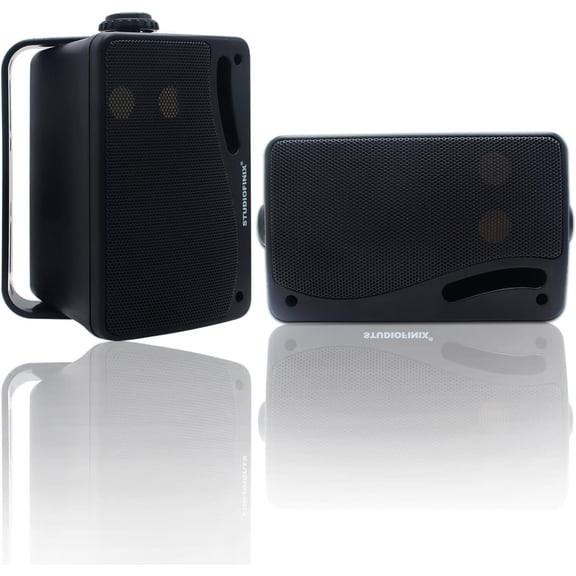 Passive Outdoor Speakers Wired  -3.5 Inch 3 Way 200W Surface Marine & Wall Mount Speakers,  for , Boat, Poolside, Patio, Indoor Outdoor Use(Black