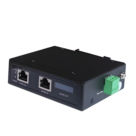 Passive PoE Injector for Starlink Gen2 & Gen3, 10G Ethernet, 4855V DC Input, 320W Output, OLED Display, Aluminum Housing for Enterprise & Long-Distance Power