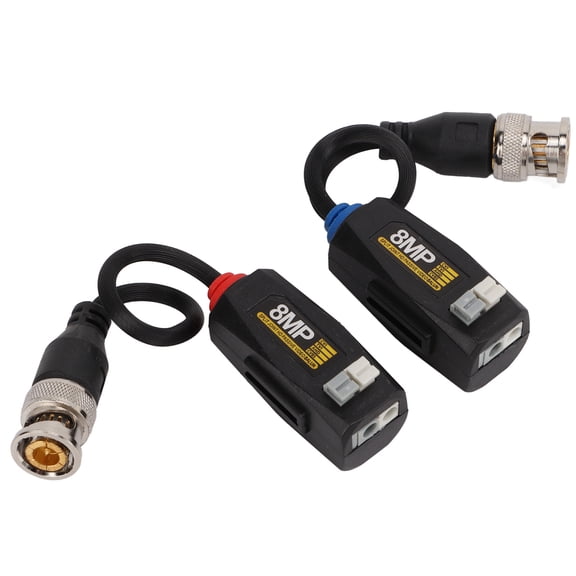 Passive Video Balun Transceiver 4K 8MP HD BNC to RJ45 UTP Cat5e Cat6 Cable Adapter Connector for AHD CVI TVI CVBS Security Surveillance Camera System, 1 Pair / 2 Pcs (12.00 x 11.00 x 3.00 inches)