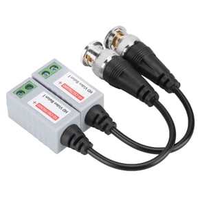 Passive Video Balun Twisted Pair BNC Transmitter Connector Coaxial to RJ45 Adapter for Security Camera CVI TVI (10 Inches / 25.4 cm, Black, 2-Pack)