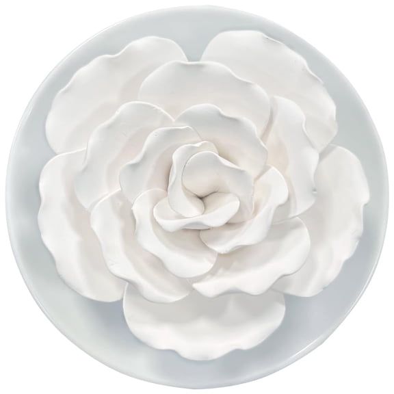 Passive for Essential Oil-Ceramic Non Electric Oil s for Small Mini Room, Desk Decorative, Bathroom (White Hibiscus)