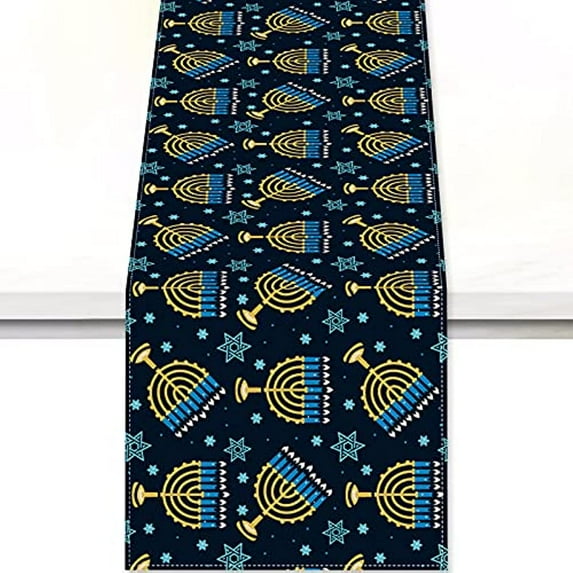 Passover Easter Table Runner Jewish Menorah Hanukkah Holiday Kitchen Coffe Indoor Outdoor Home Party ration cloth