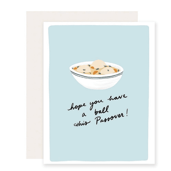 Passover Greeting Card - "Hope You Have a Ball This Passover"  Unique Illustration  Blank Inside with Envelope Included  Perfect for Celebrating Jewish Traditions