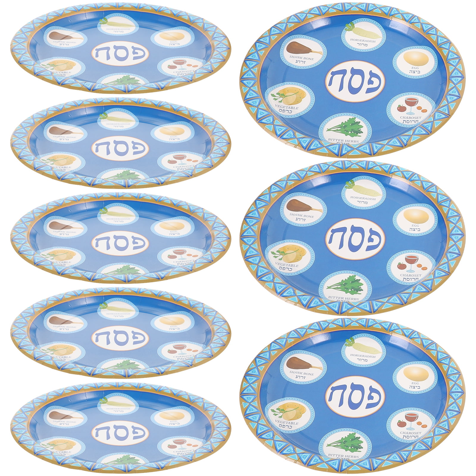 Passover Party Plates 8 Pcs Venue Setting Props Cake Pan Flatware Seder
