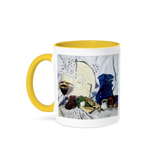 Passover Seder, 11oz Two-Tone Yellow Mug