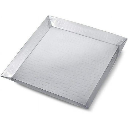 Passover Seder Matzo Plate Hammered Vienna Passover Collection 8'' Square Matzah Tray Non-Tarnish Pesach Seder Dishware by Zion Judaica