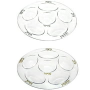 Passover Seder Plastic Plate White & Silver - 5 Pack