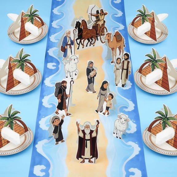 Passover Table Decorations and Centerpiece Passover Table Runner with Napkin Holders Happy Passover Decorations for Jewish Pesach Seder Holiday Party