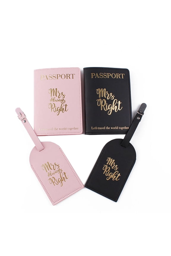 Passport Cover Luggage Gift Set for Couples Honeymoon Travel Card Protector