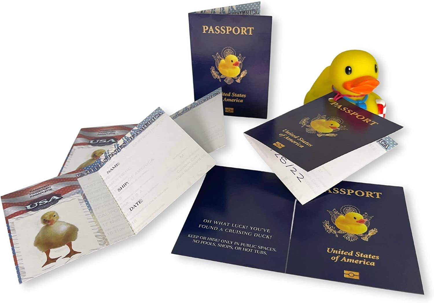 Passport Cruising Ducks Tag for Cruise Ship Game Attach to Rubber