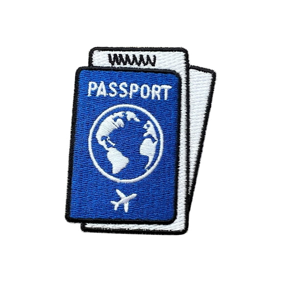 Passport With Flight Ticket Embroidery Patch, Iron On Sew On Travel Embroidered Applique Patch, Travel Patches, Fabric Patches For Clothes Backpacks Hats, Traveling Diy Accessories Gifts