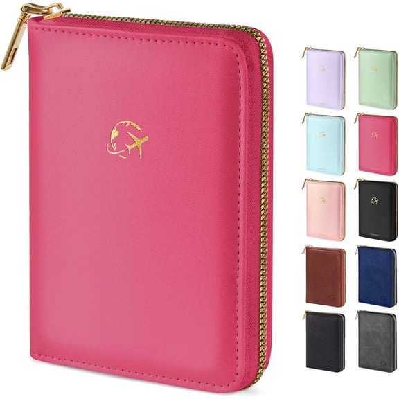 Passport Holder Cover with Safe Zipper Closure,  Passport Wallet for Travel, Cute RFID Blocking Card Case,  Travel Accessories for Women, Hot