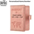 thumbnail image 1 of Passport Holder Covers Case, Personalized Engraved Rfid Blocking Travel Wallet Passport Holder for Women Men, Pink, 1 of 8