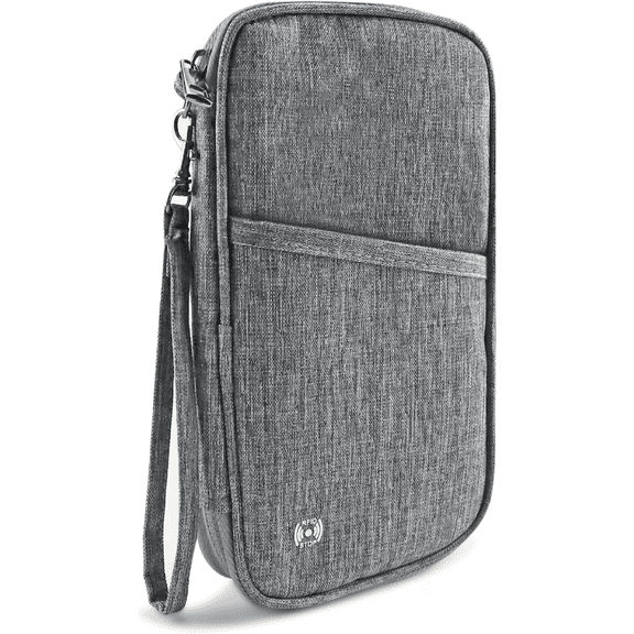 Passport Holder Family, Travel Document Organizer with RFID, Portable Passport Cover Case with Zipper for Cards, Boarding Pass, ID, Money, Tickets