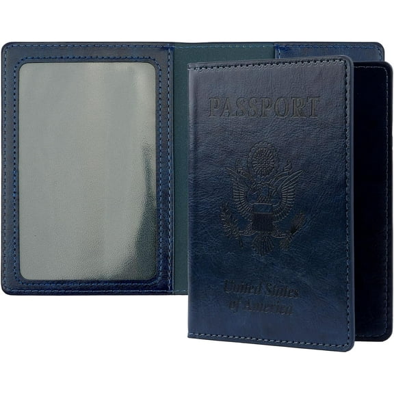 Passport Holder, Passport Cover Case, Travel Essentials, 1 Pack DARK BLUE