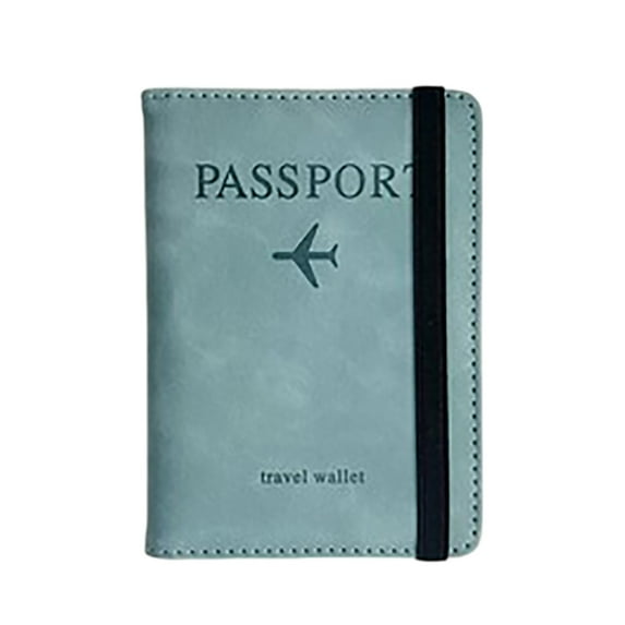 Passport Holder Passport Cover With Credit Card Slot And Boarding Pass Slot Combo Passport Wallet Book Travel Must Have RFID Blocking Leather Travel Accessories,Blue