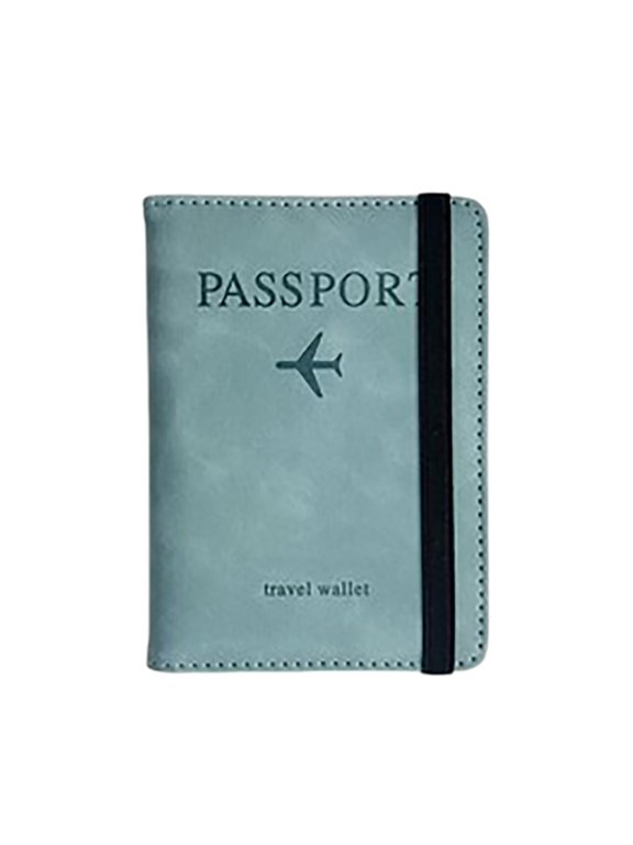 Passport Holder Passport Cover With Credit Card Slot And Boarding Pass Slot Combo Passport Wallet Book Travel Must Have RFID Blocking Leather Travel Accessories,Blue