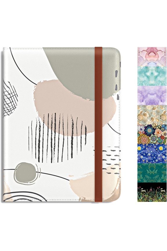 Passport Holder, RFID Blocking Passport Cover Wallet Travel Essentials, Leather Travel Air Ticket Documents Organizer Protector for Women and Men, Modern Art