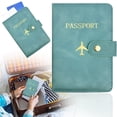 thumbnail image 1 of Passport Holder RFID Blocking Passport Wallet for Men and Women Passport Book Travel Document Organizer Multiple Card Slots Student ID Holder Light Blue, 1 of 9