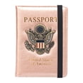 thumbnail image 1 of Passport Holder for Travel, RFID Blocking Passport Cover with 3D Metal Badge, PU Leather Passport Wallet for Women Men, Travel Documents Organizer, 5.8" x 2.1", Hot Pink, 1 of 8