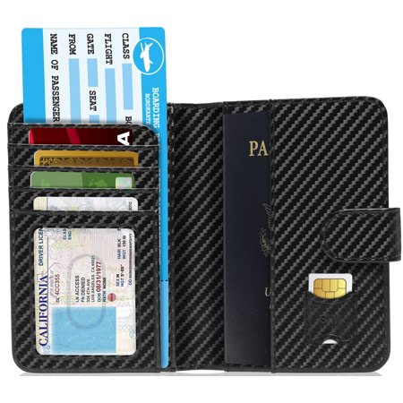 Passport Holder Travel Wallet For Men & Women - Slim Passport Cover RFID Blocking