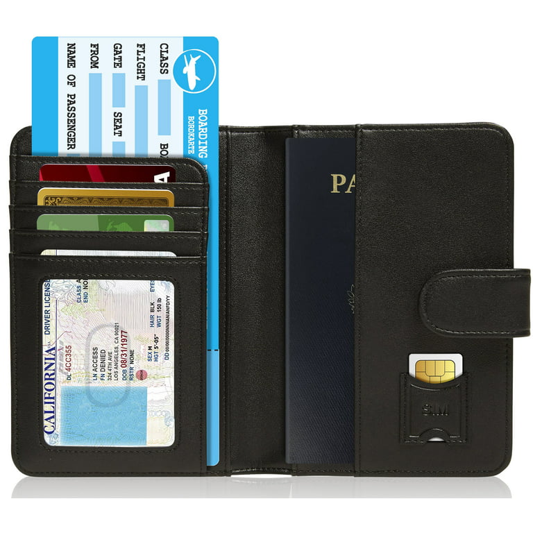 ZVE RFID Blocking Credit Card Holder Phone Case Faux Leather