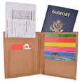thumbnail image 1 of Passport Holder Travel Wallet Leather USA Logo Case Cover - Securely Holds Passport, Business Cards, Credit Cards, Boarding Pass, 1 of 8