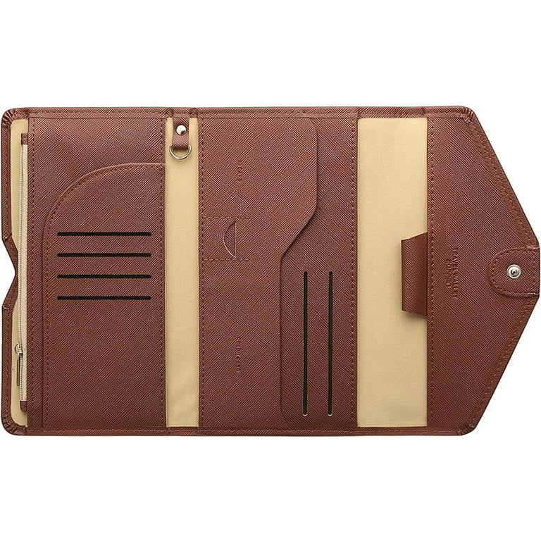 Passport Holder Travel Wallet for Women Rfid Blocking Multi purpose Passport Cover Case Document Organizer Wrist Strap