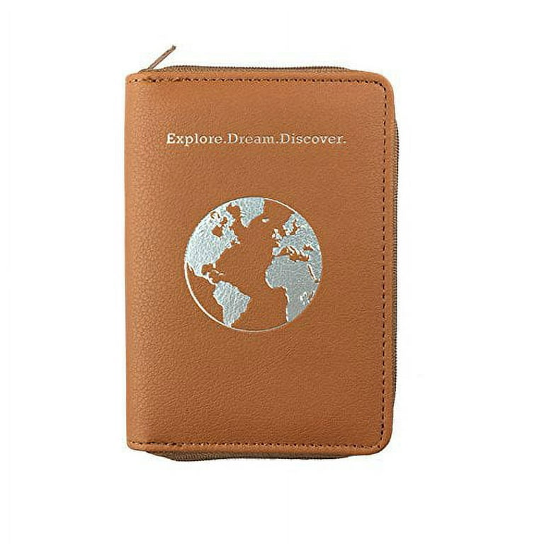 Passport Holder with Unique Zipper Closure - Multiple Colors & Travel Quotes - RFID Blocking Security Travel Wallet - Holder Protector Case for