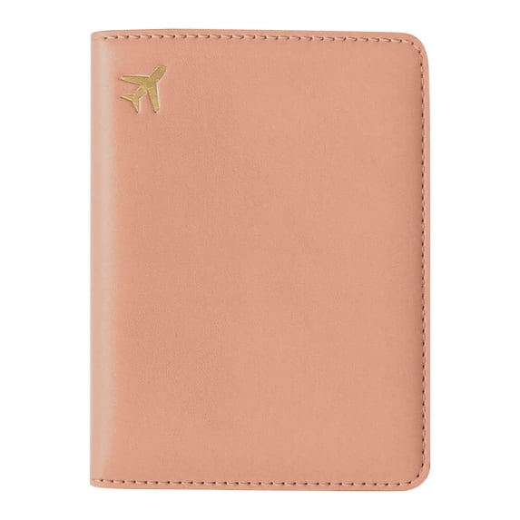 Passport Holder Wallet, Pink PU Leather Travel Organizer with Card Storage and Photo Pocket, Family Travel Document Case for Passports, Tickets, IDs and Essential Papers
