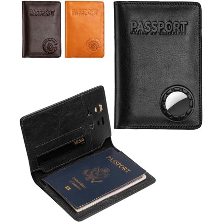 Passport Holder for Travel, Passport Holder with AirTag Slot, RFID Passport Cover for Airport Essentials, Travel Wallet, Travel Haves Gifts