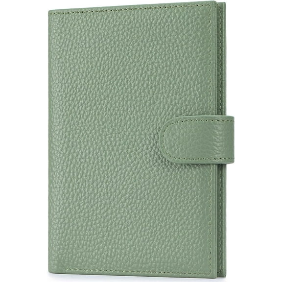 Passport Holder for Travel Women RFID Blocking Genuine Leather Passport Wallet with Card Slots, Zipper Coins Pocket, Cash Holder