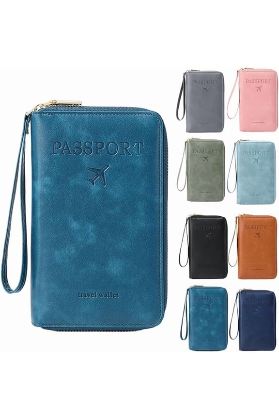 Passport Holder for Wallet, Blocking Document Organizer Clutch Bag, Credit Cards Case Cover Travel Wallet (Pink)