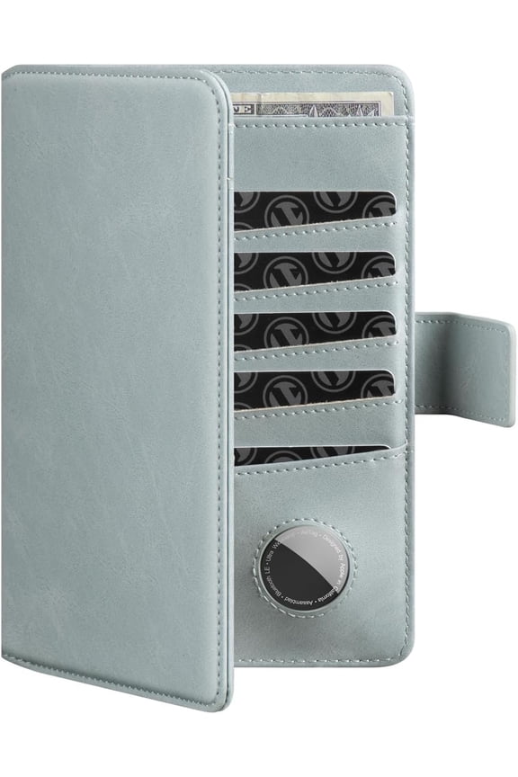 Passport Holder with Airtag Holder RFID Blocking Passport Wallet Travel Leather Passport for Women(Blue)