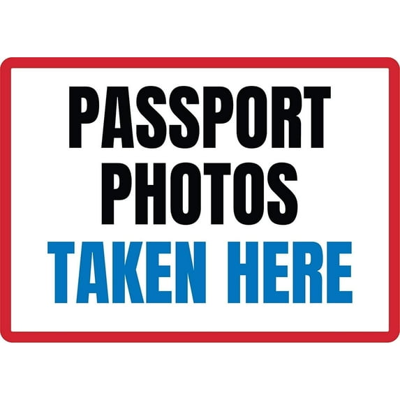 Passport Photos Taken Here Funny Tin Sign Bar Pub Garage Diner Cafe Home Wall Decor Art 8" x 12"