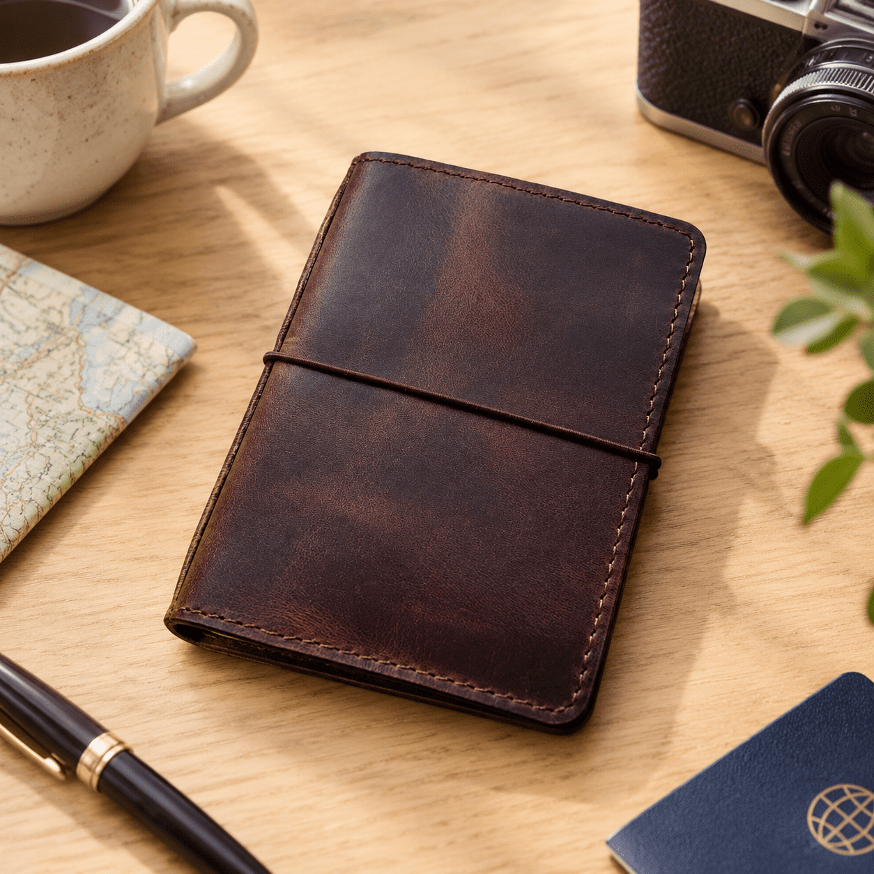 Traveler's Notebook Design Passport Size Travelers Notebook Cover with Inner Pockets, Card Slots ...